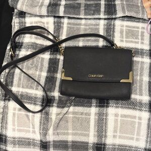 Calvin Klein Black and Gold Crossbody Bag